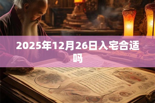 2025年12月26日入宅合适吗