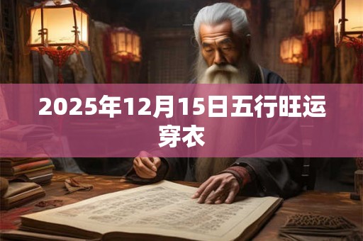 2025年12月15日五行旺运穿衣