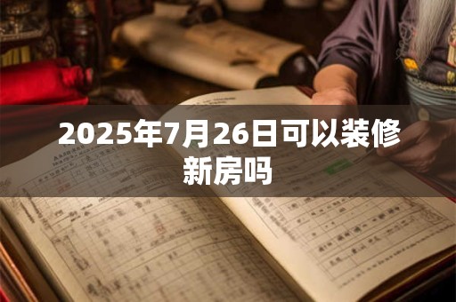 2025年7月26日可以装修新房吗