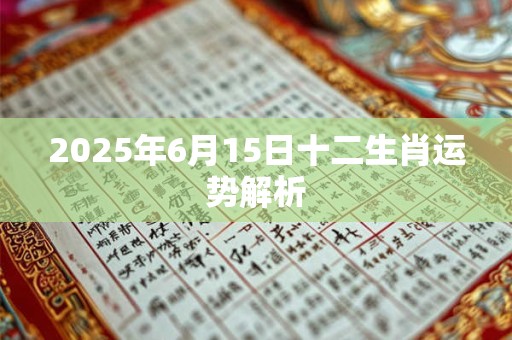 2025年6月15日十二生肖运势解析