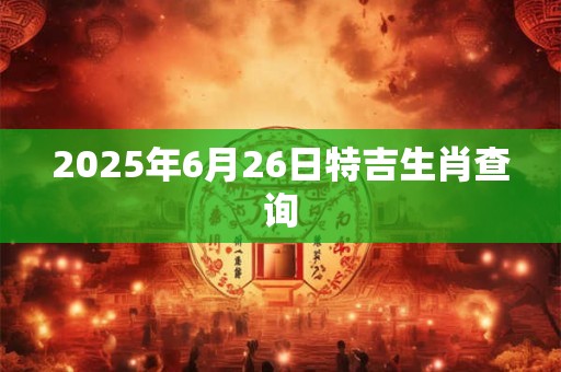2026年6月26日特吉生肖查询