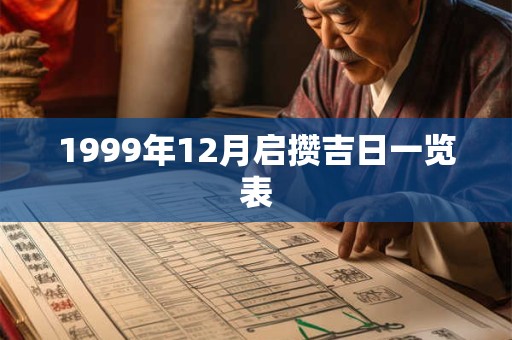 1999年12月启攒吉日一览表
