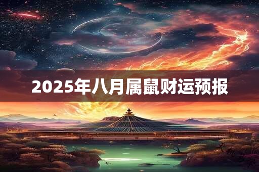 2025年八月属鼠财运预报