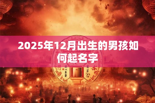 2025年12月出生的男孩如何起名字