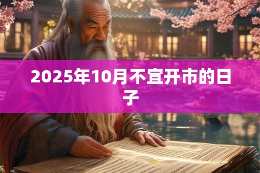 2025年10月不宜开市的日子