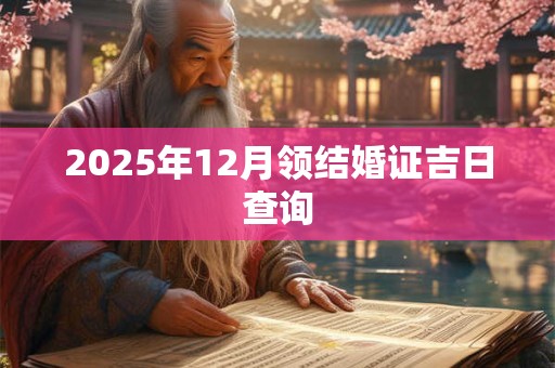 2025年12月领结婚证吉日查询