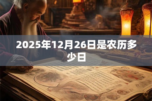 2025年12月26日是农历多少日 2025年12月26日是农历多少日