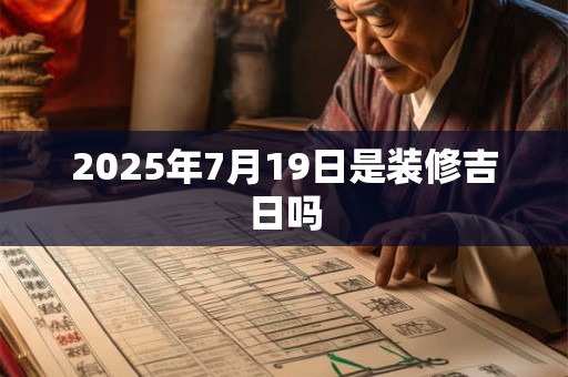 2025年7月19日是装修吉日吗