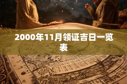 2000年11月领证吉日一览表