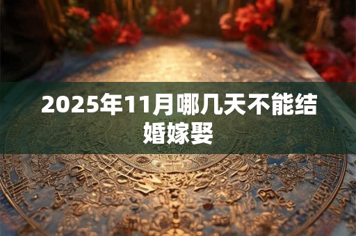 2025年11月哪几天不能结婚嫁娶