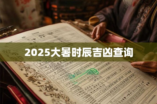 2025大暑时辰吉凶查询