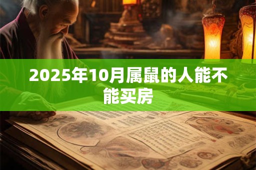 2025年10月属鼠的人能不能买房