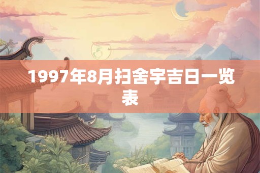 1997年8月扫舍宇吉日一览表