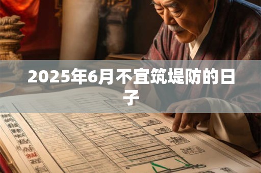 2025年6月不宜筑堤防的日子