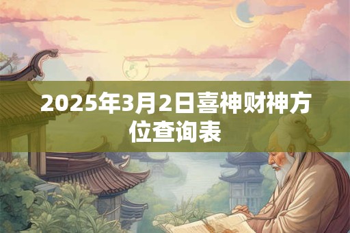 2025年3月2日喜神财神方位查询表