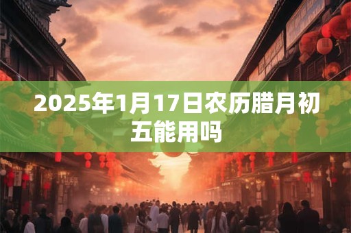 2025年1月17日农历腊月初五能用吗