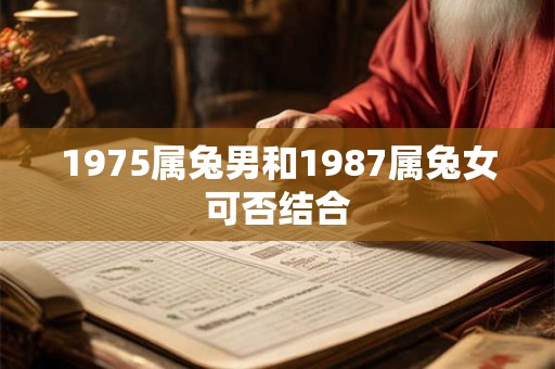 1975属兔男和1987属兔女可否结合