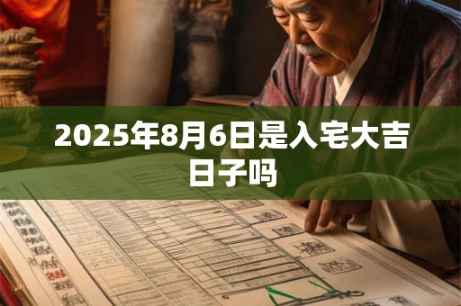2025年8月6日是入宅大吉日子吗