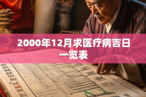 2000年12月求医疗病吉日一览表