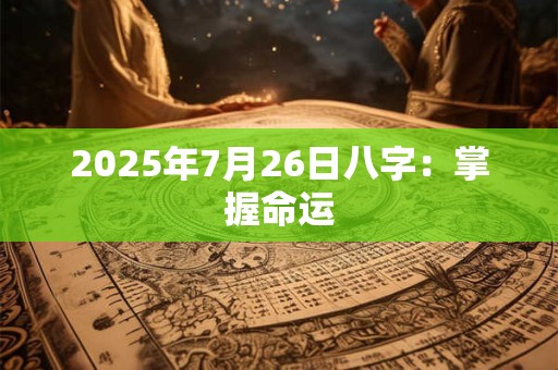 2025年7月26日八字：掌握命运