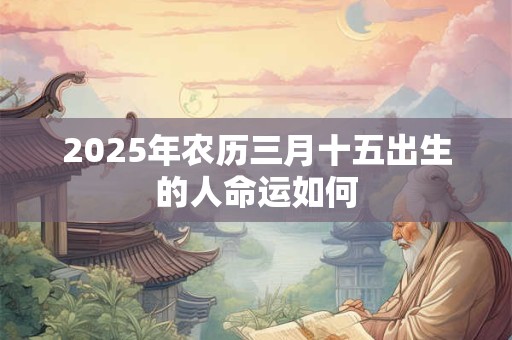 2025年农历三月十五出生的人命运如何