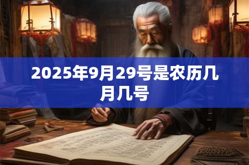 2025年9月29号是农历几月几号