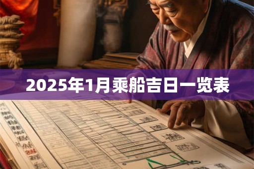 2025年1月乘船吉日一览表