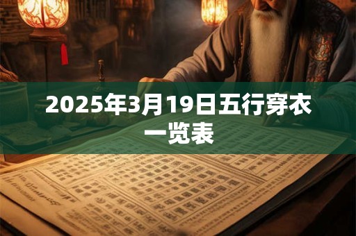2025年3月19日五行穿衣一览表