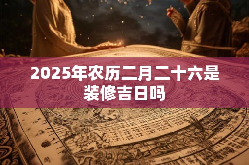 2025年农历二月二十六是装修吉日吗
