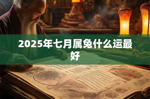 2025年七月属兔什么运最好