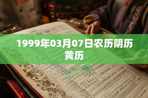 1999年03月07日农历阴历黄历