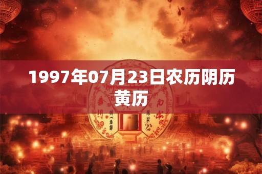 1997年07月23日农历阴历黄历