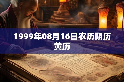 1999年08月16日农历阴历黄历