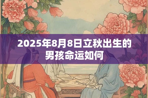 2025年8月8日立秋出生的男孩命运如何