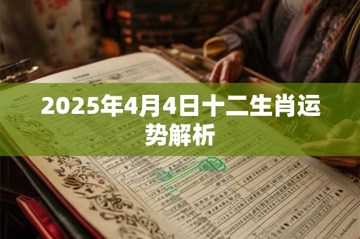 2025年4月4日十二生肖运势解析