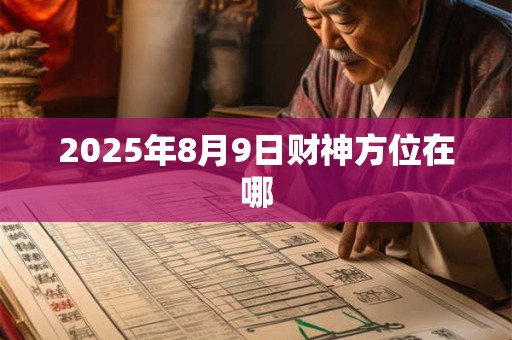 2025年8月9日财神方位在哪
