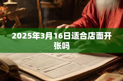 2025年3月16日适合店面开张吗 2025年3月16日适合店面开张吗