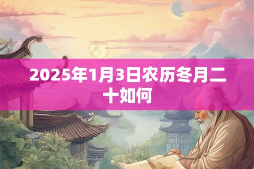 2026年1月3日农历冬月二十如何 2026年1月3日农历冬月二十如何