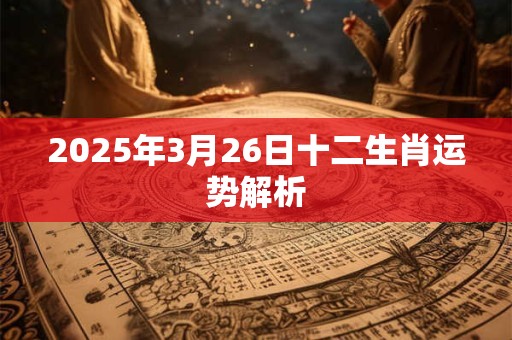 2025年3月26日十二生肖运势解析