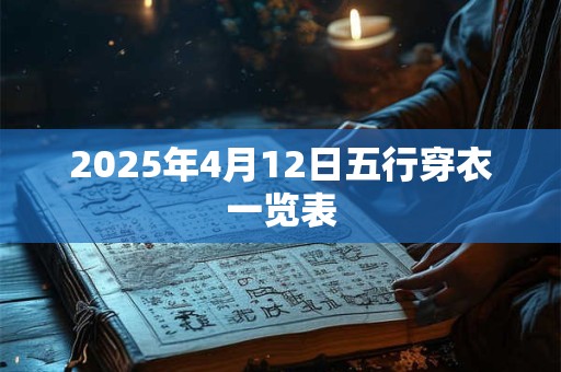 2025年4月12日五行穿衣一览表