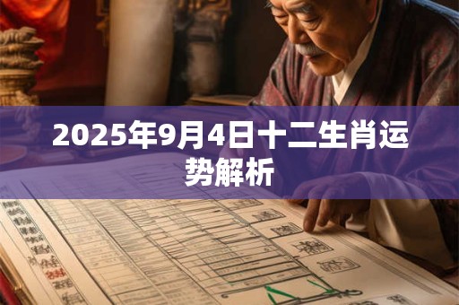 2025年9月4日十二生肖运势解析