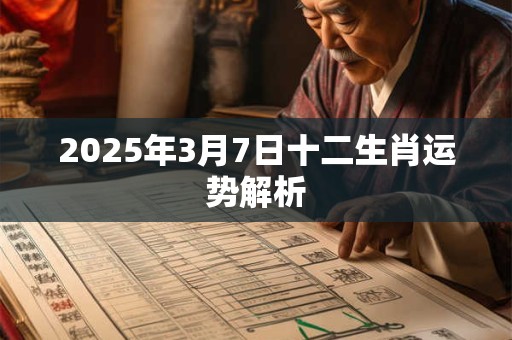 2025年3月7日十二生肖运势解析