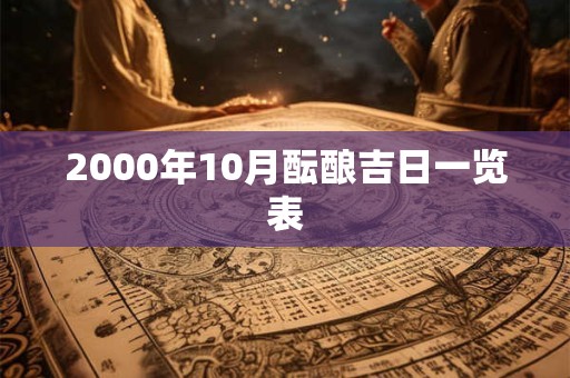 2000年10月酝酿吉日一览表
