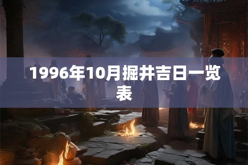 1996年10月掘井吉日一览表
