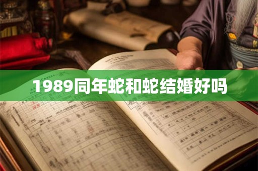 1989同年蛇和蛇结婚好吗