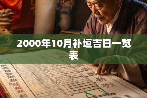 2000年10月补垣吉日一览表