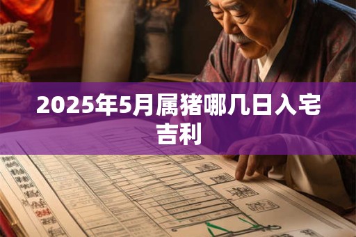 2025年5月属猪哪几日入宅吉利