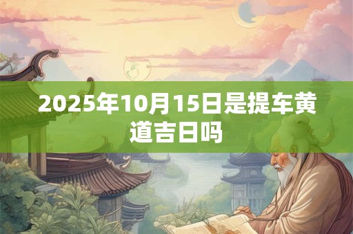 2025年10月15日是提车黄道吉日吗