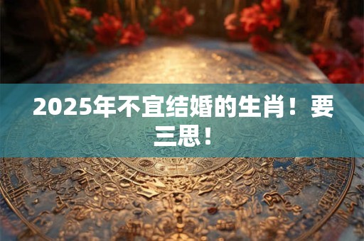2025年不宜结婚的生肖！要三思！