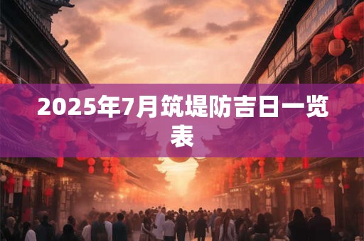 2026年7月筑堤防吉日一览表